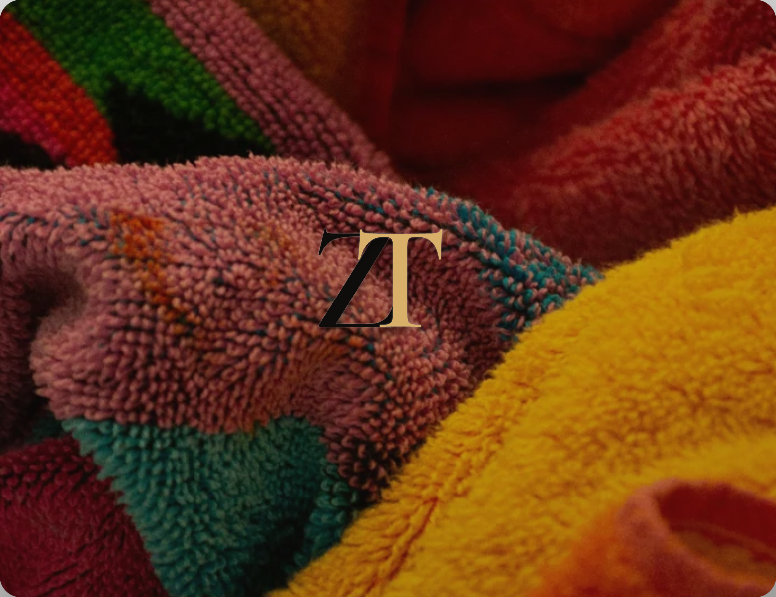 Zaad Textiles ZT mark on multicolour terry towels